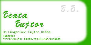 beata bujtor business card